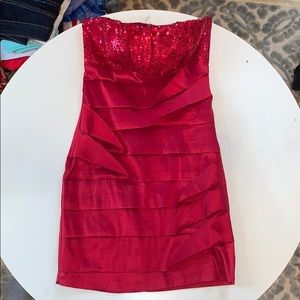 Short red dress!